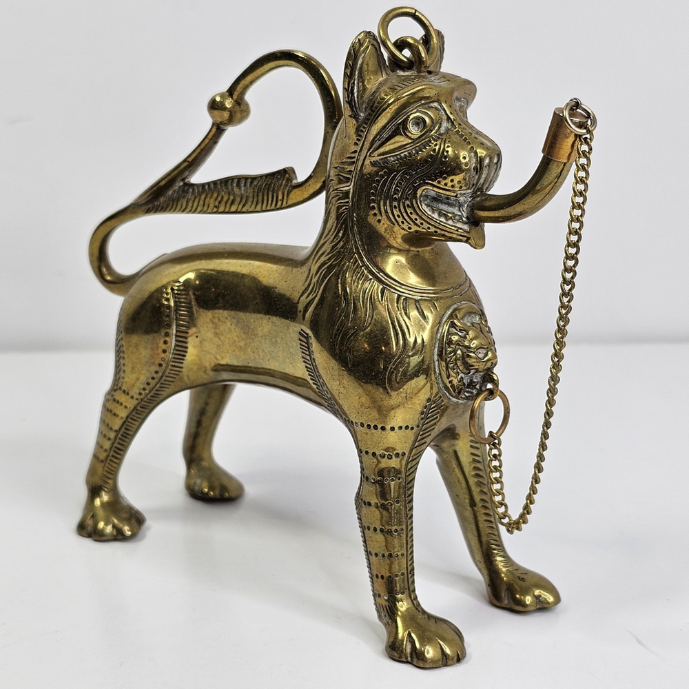 Erhard & Söhne Lion Table Lighter Germany Rare Collectible Hallmarked